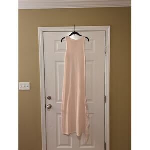 Muse Cream Knit Fringe Maxi Dress Sleeveless Size Small NWT